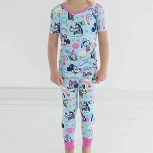 Little Sleepies Light Blue Disney Character Pajama Set with Pink Trim